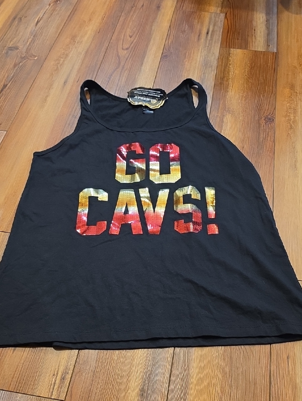 🆕 Black Women’s Racerback Tank Top with 'GO CAVS!' Graphic